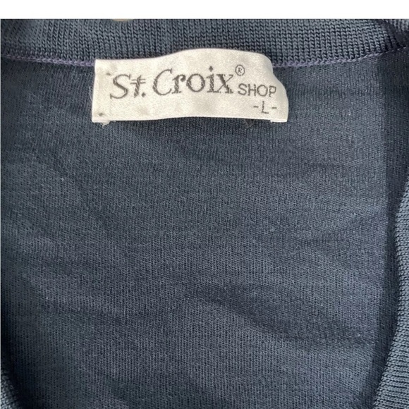 St Croix Sweater Mens Size Large Wool V Neck Long Sleeve Knit Casual USA Made - Picture 3 of 5